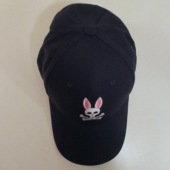 NEW Psycho Bunny navy hat with bunny skull and crossbones - Picture 3 of 7